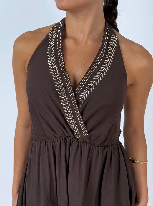 Vestido corto Brenda marrón
