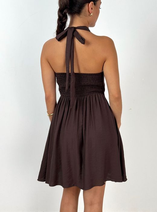 Vestido corto Brenda marrón