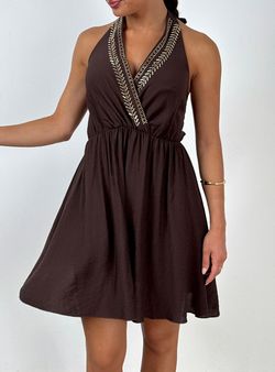Vestido corto Brenda marrón