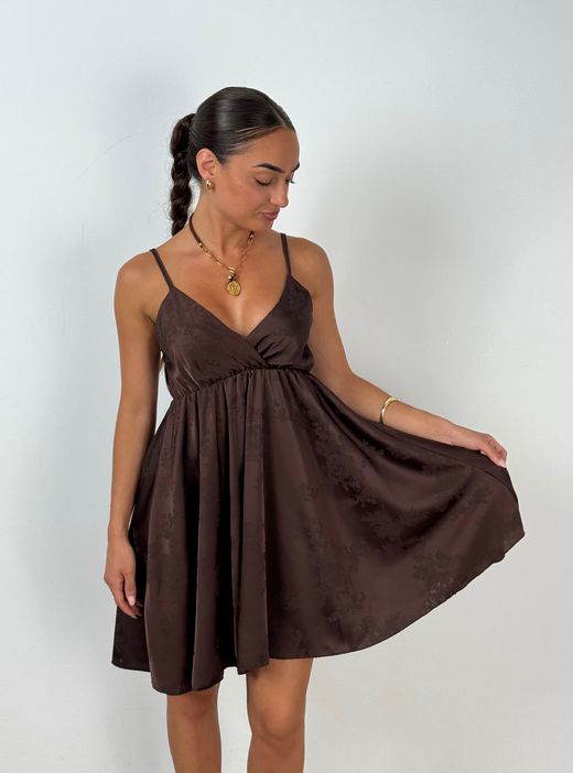 Vestido corto Diana marrón
