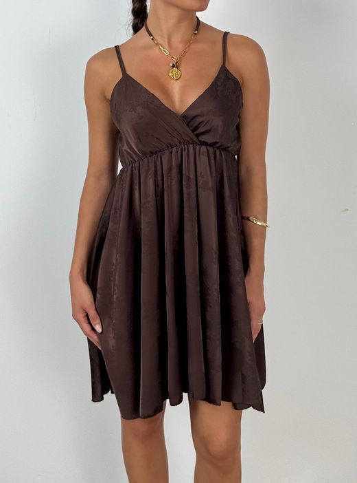 Vestido corto Diana marrón