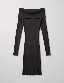 Vestido de Punto Bardot Negro