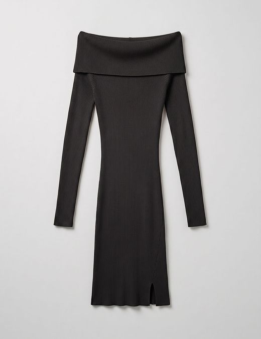 Vestido de Punto Bardot Negro
