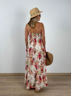 Vestido Ibiza crudo-rosa