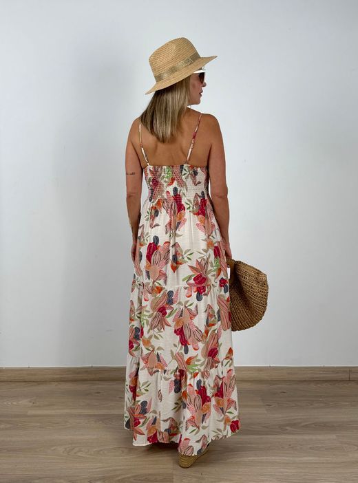 Vestido Ibiza crudo-rosa
