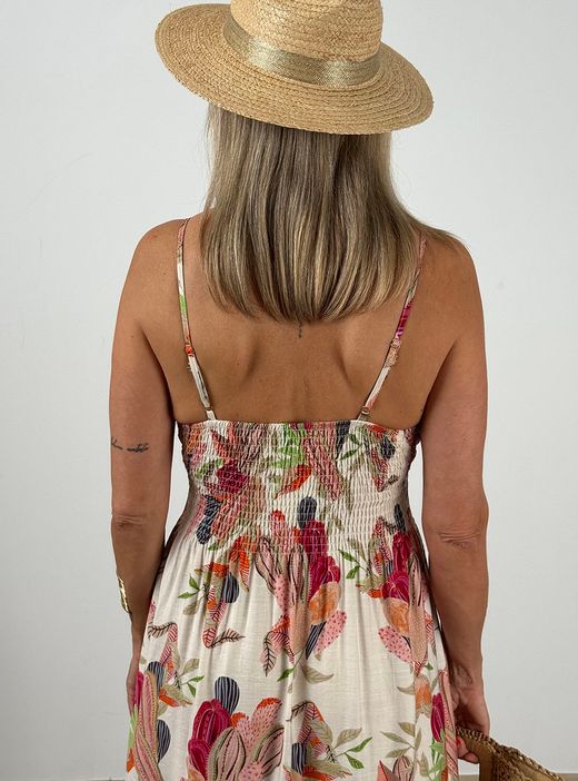 Vestido Ibiza crudo-rosa