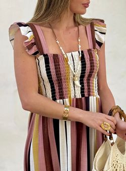 Vestido Inca rosa-negro