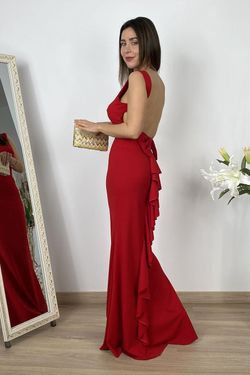 Vestido largo ajustado rojo