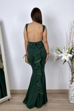 Vestido largo ajustado verde botella