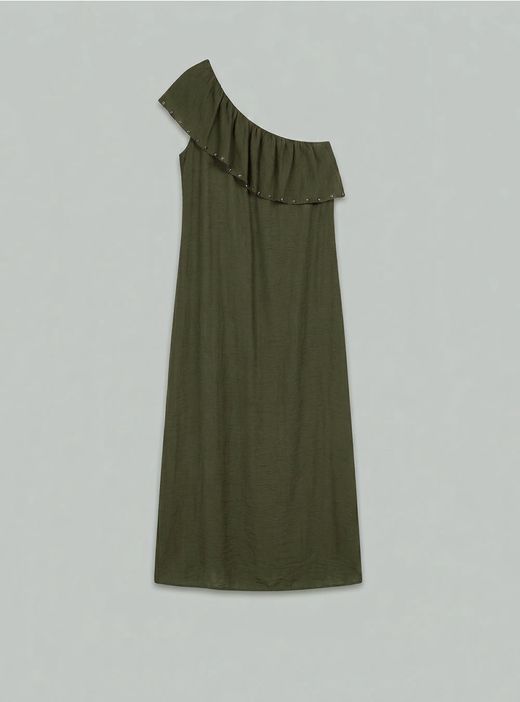 Vestido largo asimétrico kaki