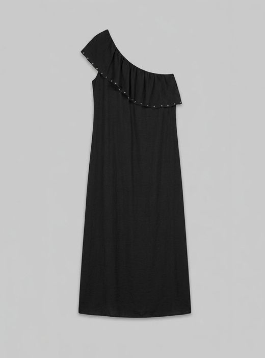 Vestido largo asimétrico negro