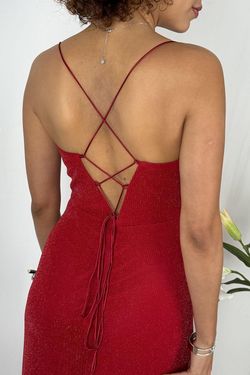 Vestido largo lurex corset burdeos