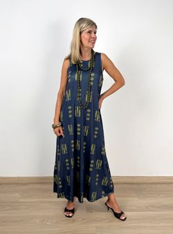 Vestido largo Sorrento azul marino