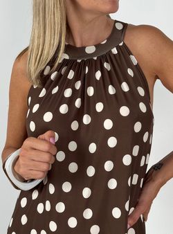 Vestido lunares multiposición marrón-blanco