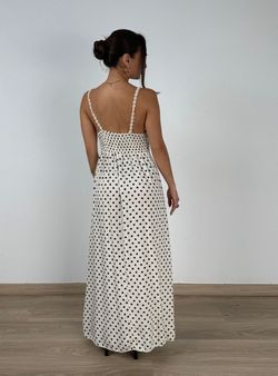 Vestido lunares Ronda blanco-marrón