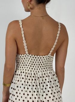 Vestido lunares Ronda blanco-marrón