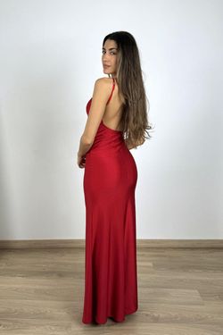 Vestido lycra brillante rojo Mistral