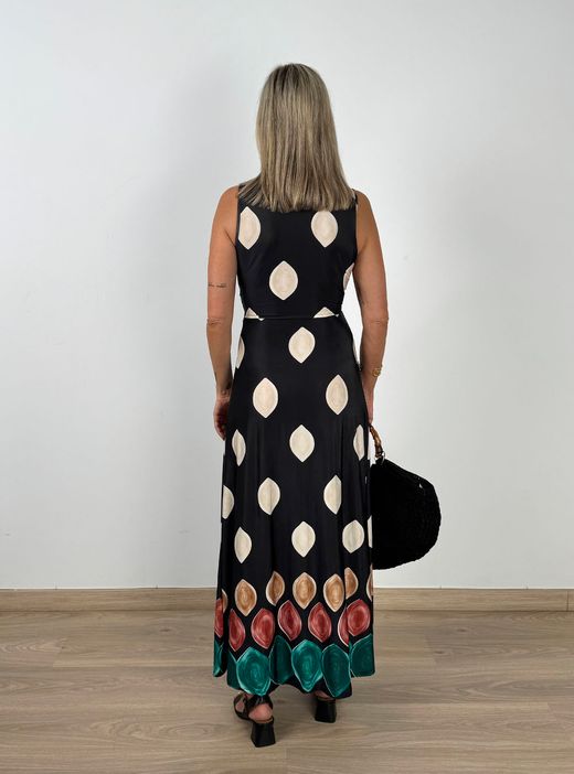 Vestido lycra-satén negro