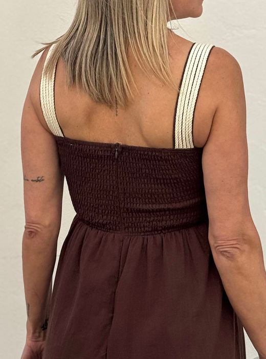 Vestido macramé Elda marrón