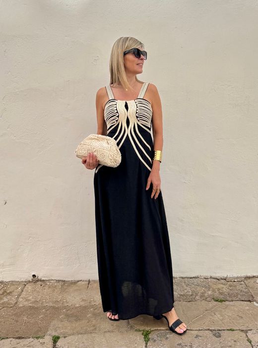 Vestido macramé Elda negro