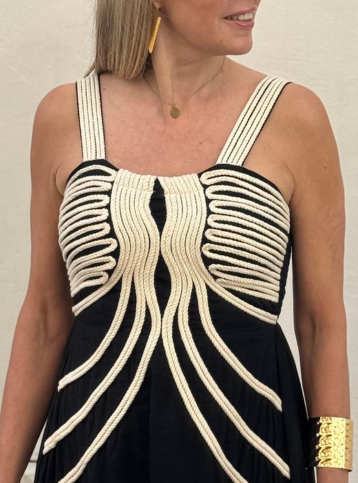 Vestido macramé Elda negro
