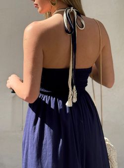 Vestido macramé Jávea azul