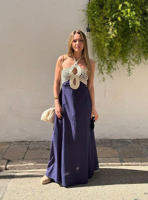 Vestido macramé Jávea azul
