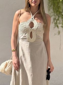 Vestido macramé Jávea beige