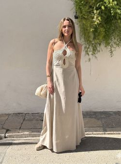 Vestido macramé Jávea beige