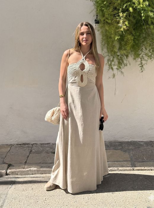 Vestido macramé Jávea beige