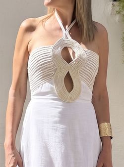 Vestido macramé Jávea blanco