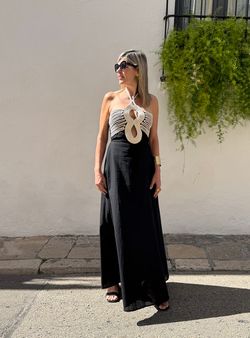 Vestido macramé Jávea negro