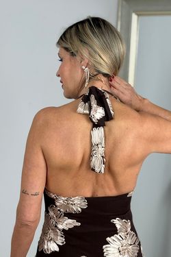 Vestido Magnolia marrón-beige