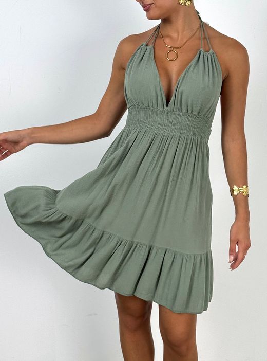 Vestido Marilyn kaki