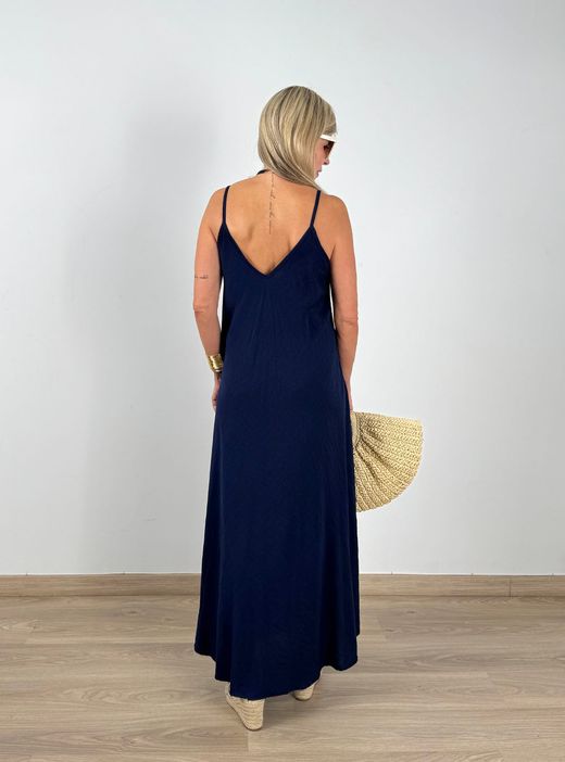 Vestido Maxi Brisa azul marino