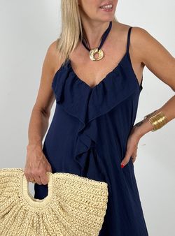 Vestido Maxi Brisa azul marino