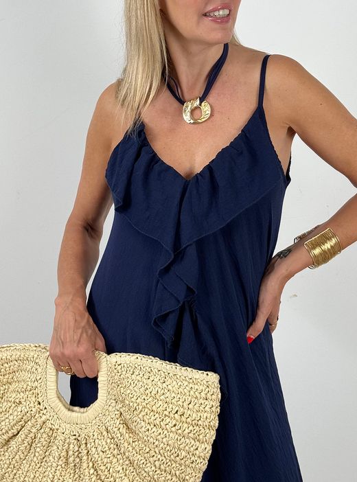 Vestido Maxi Brisa azul marino