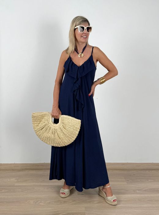 Vestido Maxi Brisa azul marino