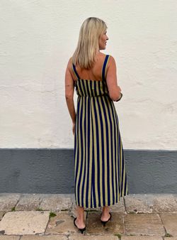 Vestido midi Florencia kaki-marino
