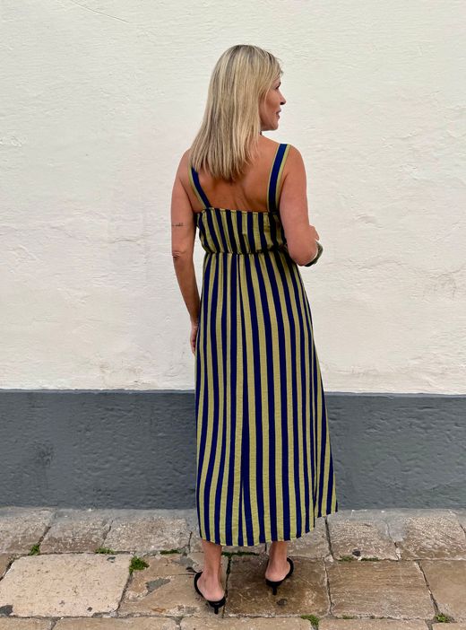 Vestido midi Florencia kaki-marino