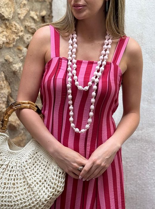 Vestido midi Florencia rosa-rojo