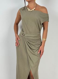 Vestido Midi Llanes kaki