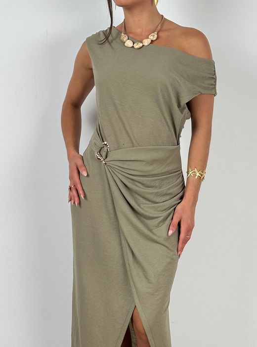 Vestido Midi Llanes kaki
