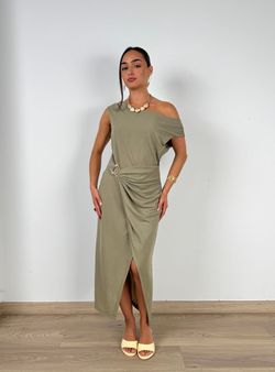 Vestido Midi Llanes kaki
