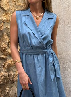 Vestido midi Napoli azul denim