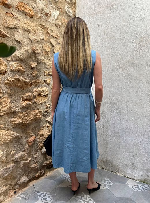 Vestido midi Napoli azul denim