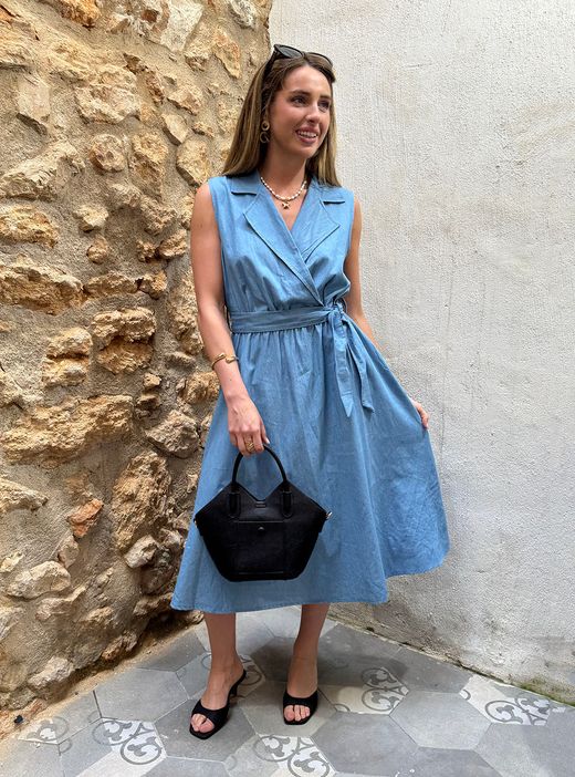 Vestido midi Napoli azul denim