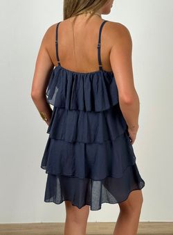 Vestido Minivolantes azul marino