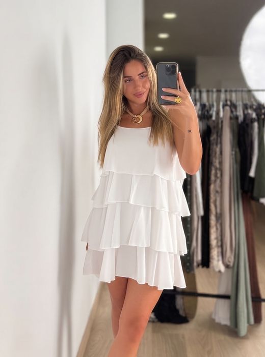Vestido Minivolantes blanco