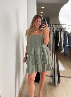 Vestido Minivolantes kaki